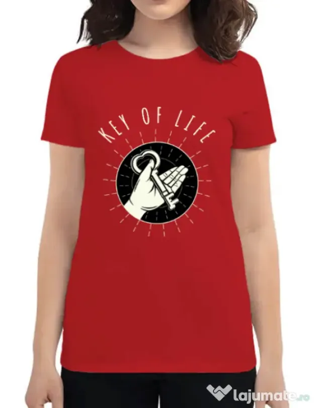 Tricou ADLER dama Key Of Life Rosu