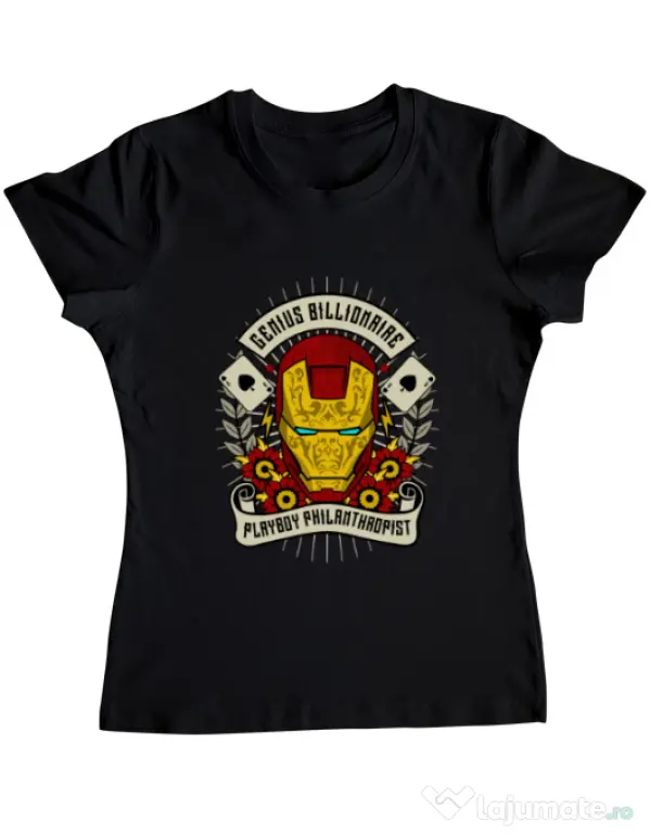 Tricou ADLER dama Genius Billionaire Negru