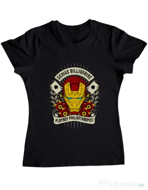 Tricou ADLER dama Genius Billionaire Negru