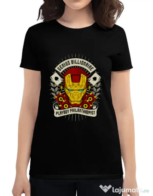 Tricou ADLER dama Genius Billionaire Negru
