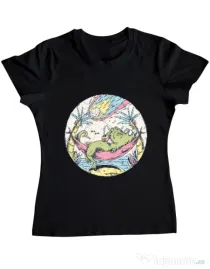 Tricou ADLER dama Asteroid Day Negru