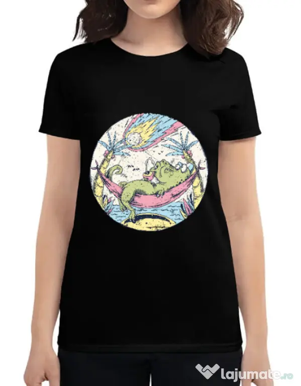 Tricou ADLER dama Asteroid Day Negru