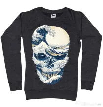 Bluza ADLER dama The Great Wave off Skull Negru melanj