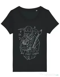 Tricou STANLEY STELLA dama OK But First Coffee Negru
