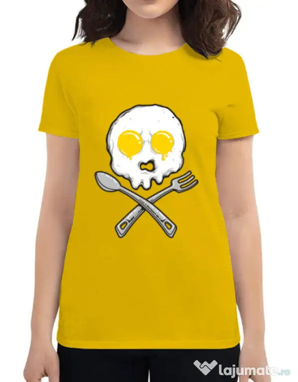 Tricou ADLER dama Eggskull Galben