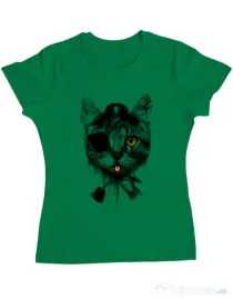 Tricou ADLER dama Piratecat Verde mediu