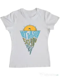 Tricou ADLER dama Let the sea, Set you free Alb
