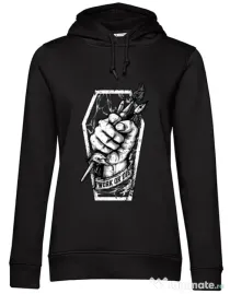 Hoodie dama cu gluga Work or Die Negru