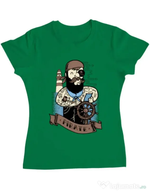 Tricou ADLER dama Adventure of the Sea Verde mediu