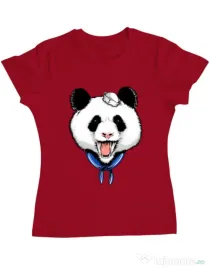 Tricou ADLER dama Panda Sailor Rosu