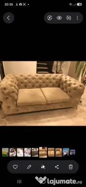 Vând canapea Chesterfield 2 locuri si un fotoliu