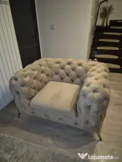 Vând canapea Chesterfield 2 locuri si un fotoliu