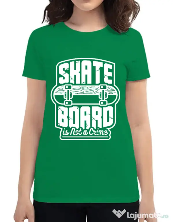 Tricou ADLER dama Skate Board Verde mediu