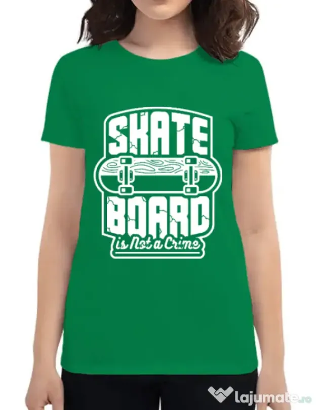 Tricou ADLER dama Skate Board Verde mediu