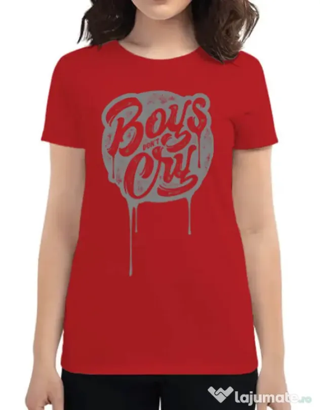 Tricou ADLER dama Boys Dont Cry Rosu