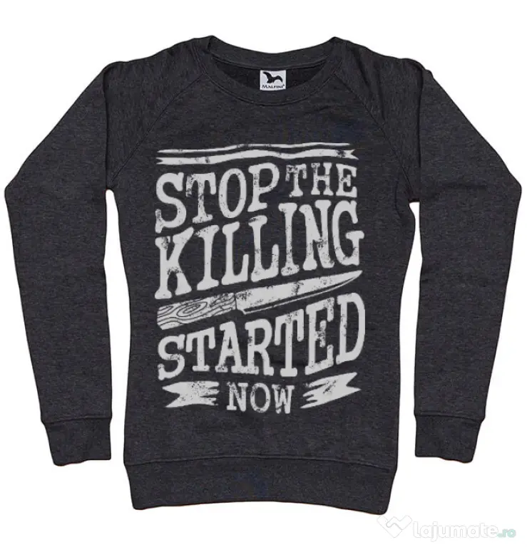 Bluza ADLER dama Stop The Killing Started Now Negru melanj