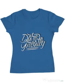 Tricou ADLER dama Dare Greatly Albastru azuriu