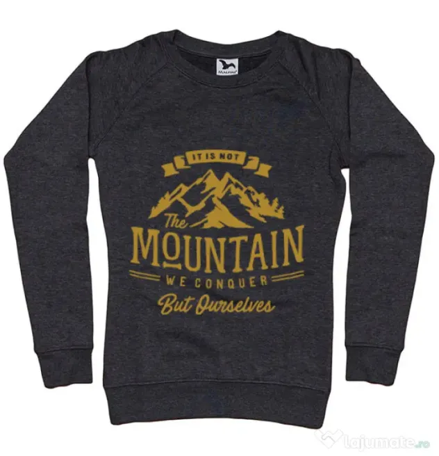 Bluza ADLER dama Its not the mountain we conquer Negru melanj