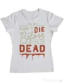 Tricou ADLER dama Dont die Alb