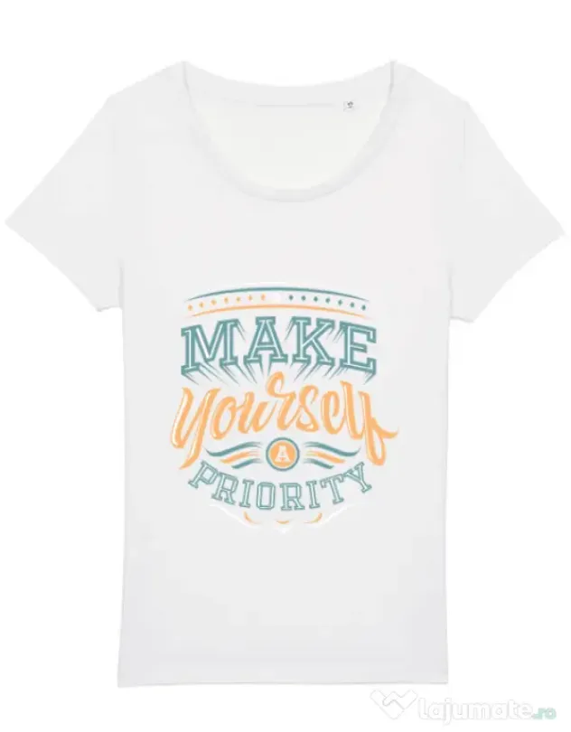 Tricou STANLEY STELLA dama Make yourself a priority Alb