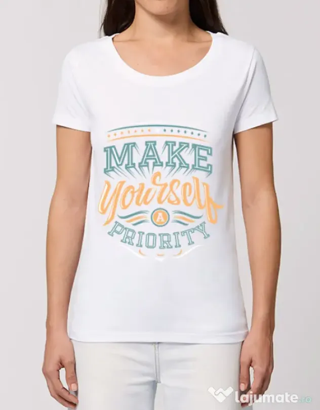 Tricou STANLEY STELLA dama Make yourself a priority Alb