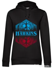 Hoodie dama cu gluga Welcome to Hawkins Negru