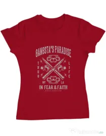Tricou ADLER dama Gangstas Paradise Rosu