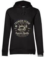 Hoodie dama cu gluga Premium Denim Negru