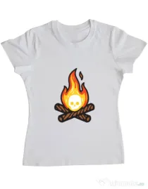Tricou ADLER dama Skullfire Alb