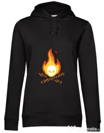 Hoodie dama cu gluga Skullfire Negru