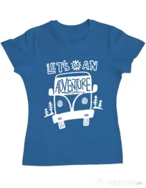 Tricou ADLER dama Lets Go an Adventure Albastru azuriu
