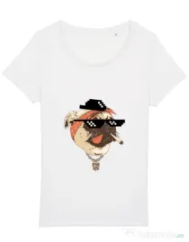 Tricou STANLEY STELLA dama Pug Life Alb