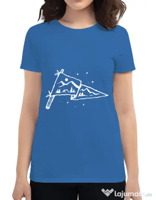 Tricou ADLER dama Camp Flag Albastru azuriu