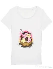 Tricou STANLEY STELLA dama sweet ice cream lettering Alb