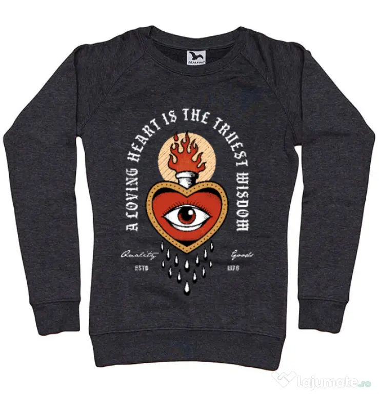 Bluza ADLER dama Burning Heart Negru melanj
