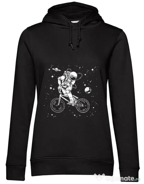 Hoodie dama cu gluga Astronaut Bmx Negru