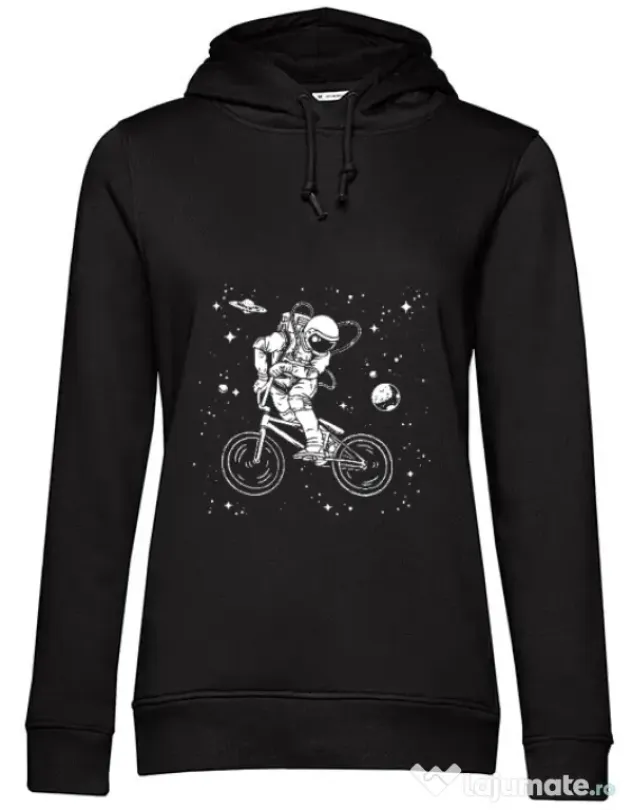 Hoodie dama cu gluga Astronaut Bmx Negru