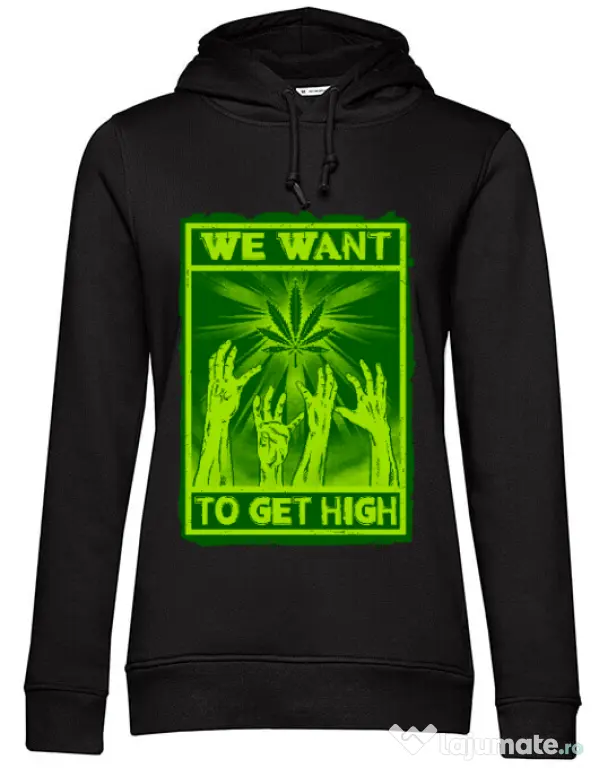 Hoodie dama cu gluga High zombies Negru