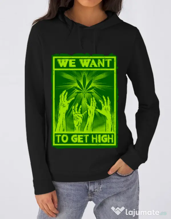 Hoodie dama cu gluga High zombies Negru