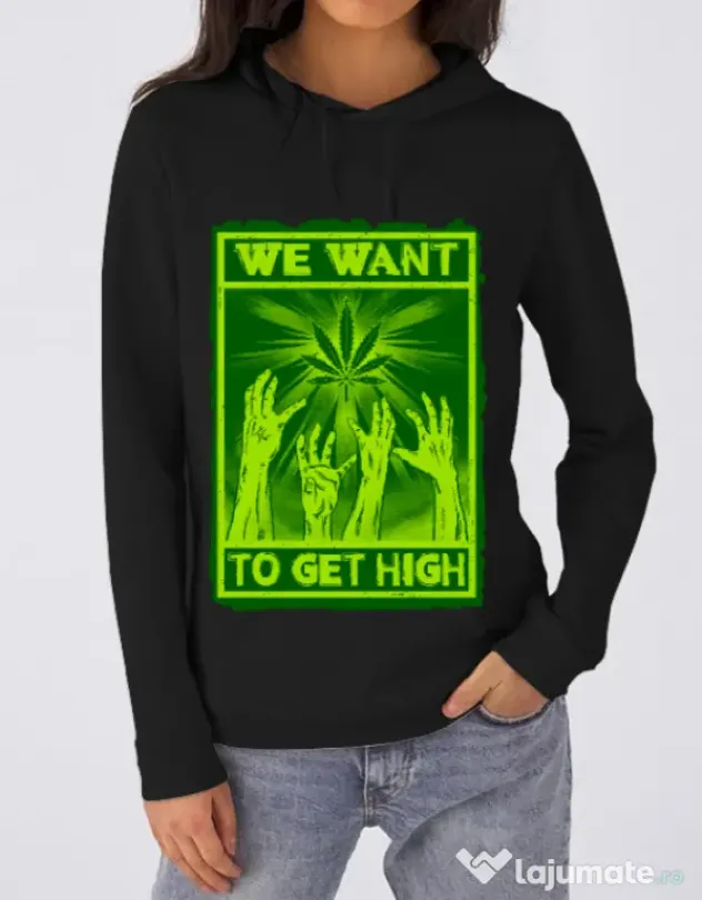 Hoodie dama cu gluga High zombies Negru