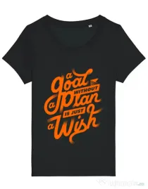 Tricou STANLEY STELLA dama A Goal Without a Plan is Just a Wish Negru