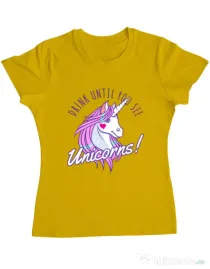 Tricou ADLER dama Lets drink Galben