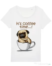 Tricou STANLEY STELLA dama Its Coffee Time Alb