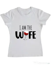 Tricou ADLER dama I am the wife Alb