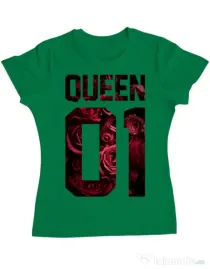 Tricou ADLER dama Flower queen Verde mediu