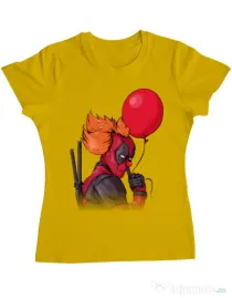 Tricou ADLER dama IT is Deadpool Galben