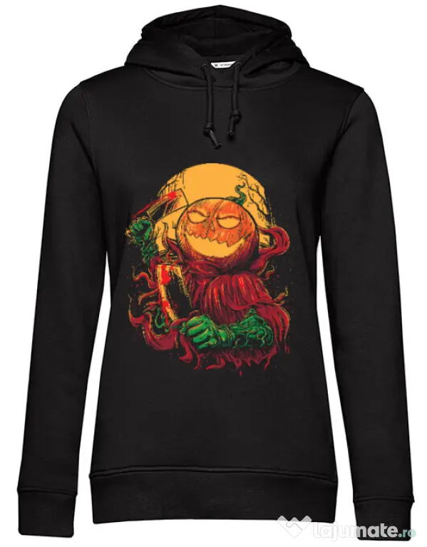 Hoodie dama cu gluga Pumpkinhead Butcher Negru