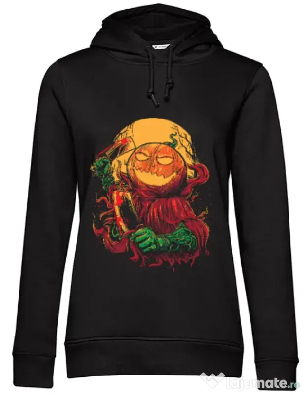 Hoodie dama cu gluga Pumpkinhead Butcher Negru