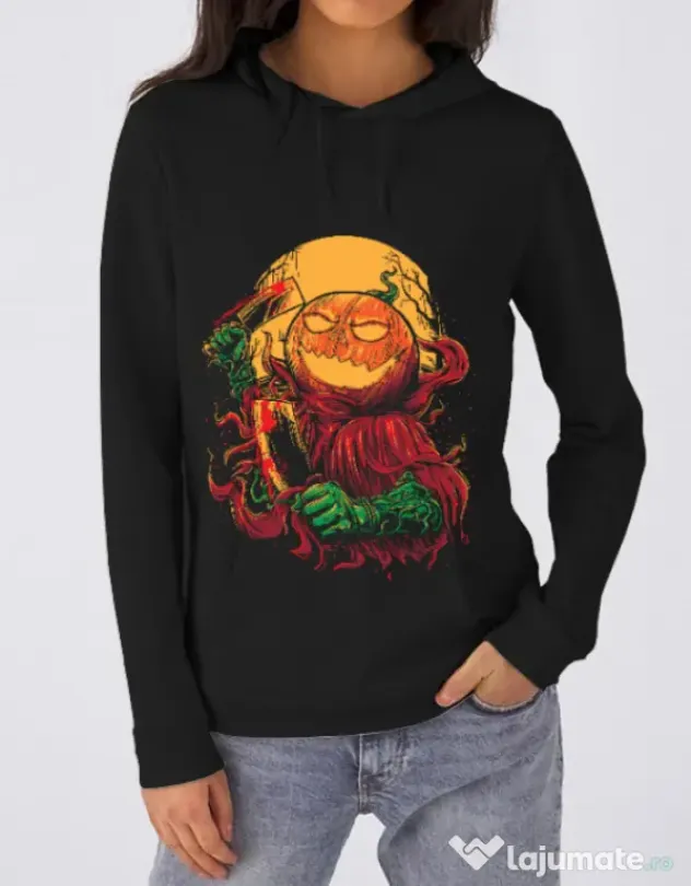 Hoodie dama cu gluga Pumpkinhead Butcher Negru