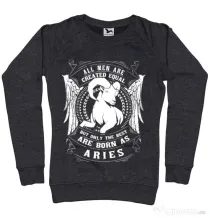 Bluza ADLER dama The best men are born as Aries Negru melanj